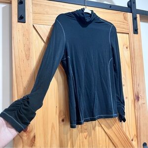 Black Long Sleeve turtleneck with Ruched Cuffs